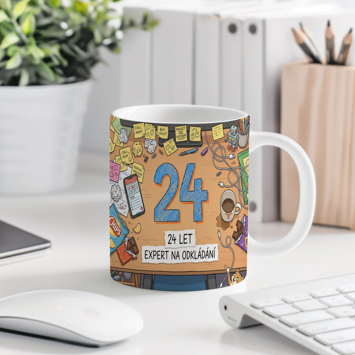 Narozeninový hrnek 24 let – 24 LET EXPERT NA ODKLÁDÁNÍ