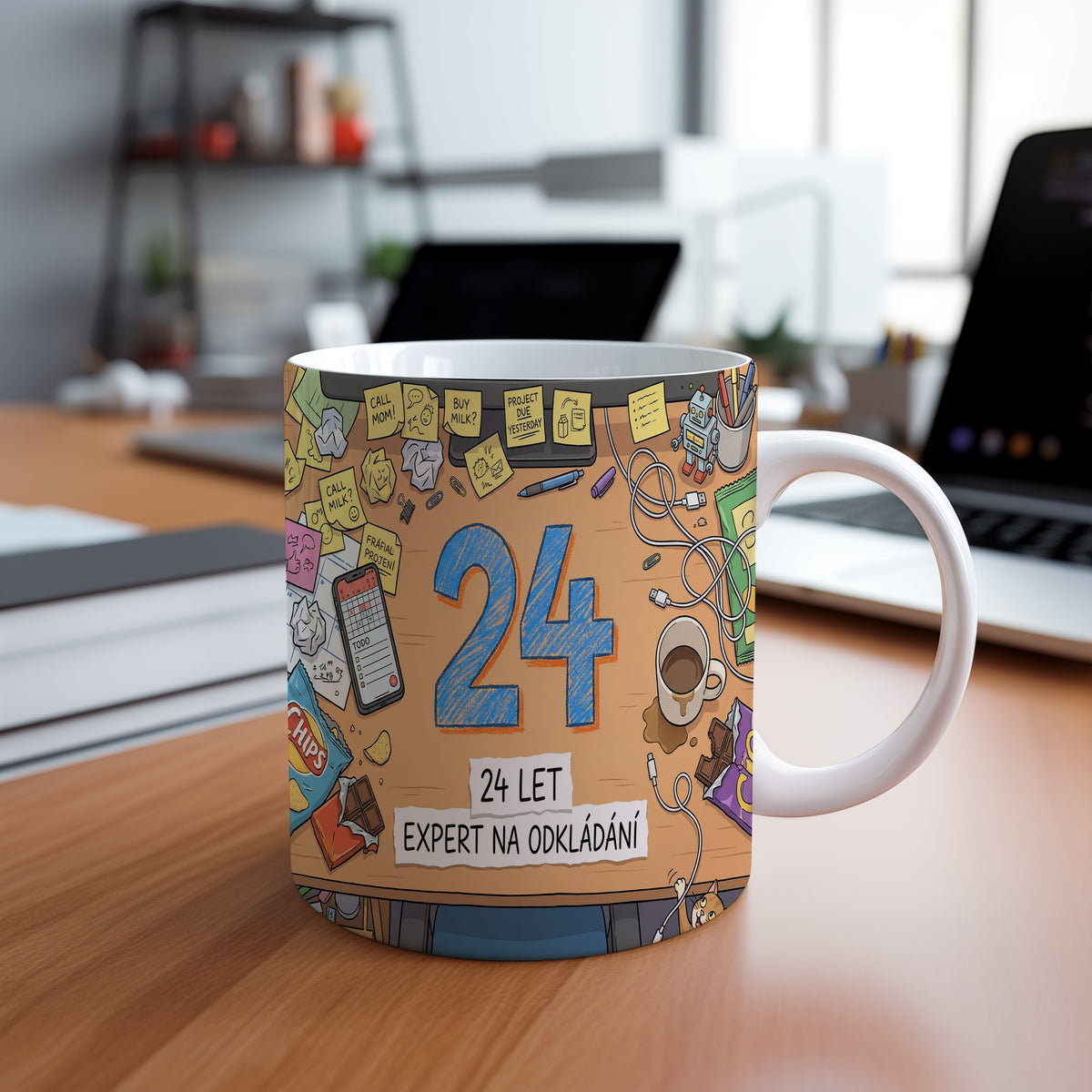 Narozeninový hrnek 24 let – 24 LET EXPERT NA ODKLÁDÁNÍ