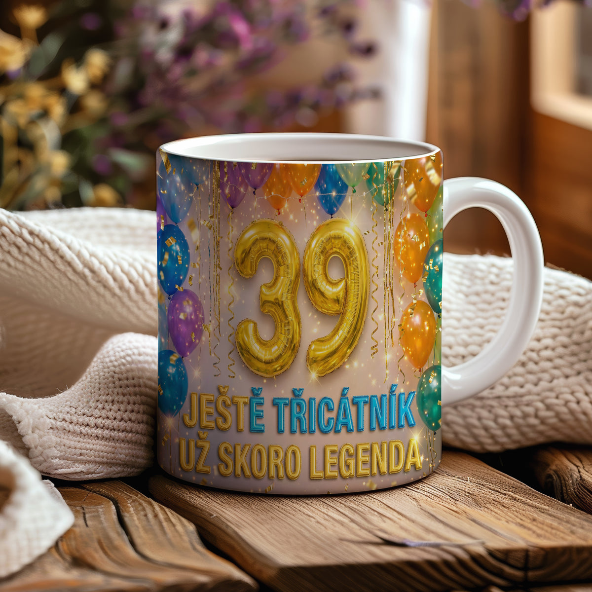 Narozeninový hrnek 39 let – JEŠTĚ TŘICÁTNÍK, UŽ SKORO LEGENDA