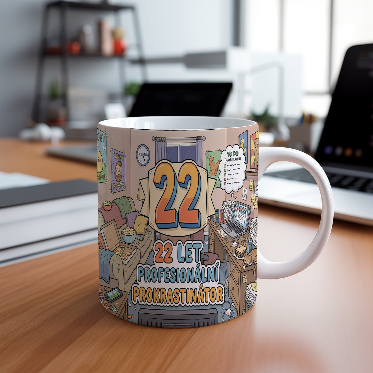 Narozeninový hrnek 22 let – 22 LET PROFESIONÁLNÍ PROKRASTINÁTOR