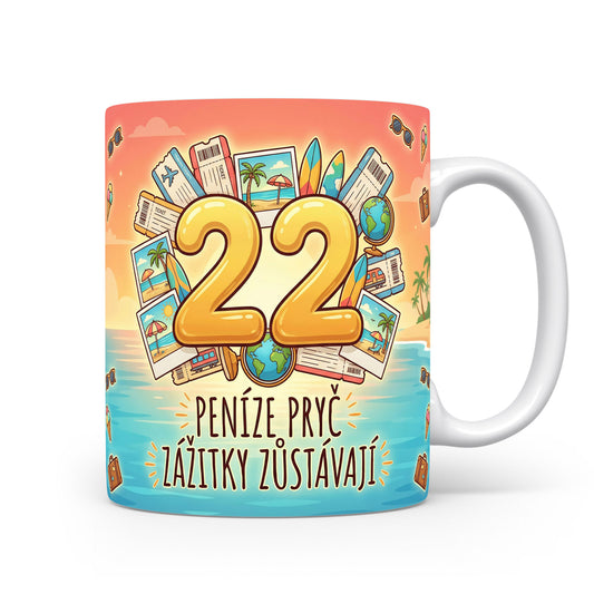 Narozeninový hrnek s věkem 22