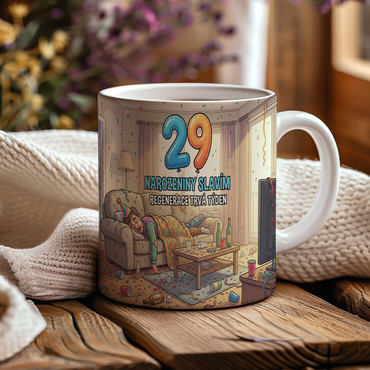 Narozeninový hrnek 29 let – NAROZENINY SLAVÍM, REGENERACE TRVÁ TÝDEN