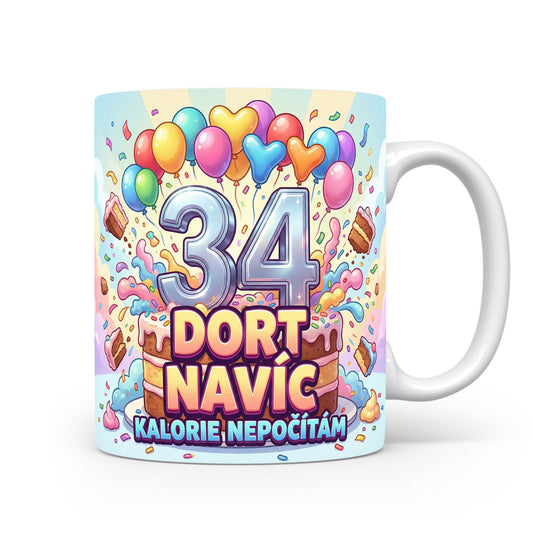 Narozeninový hrnek s číslem 34