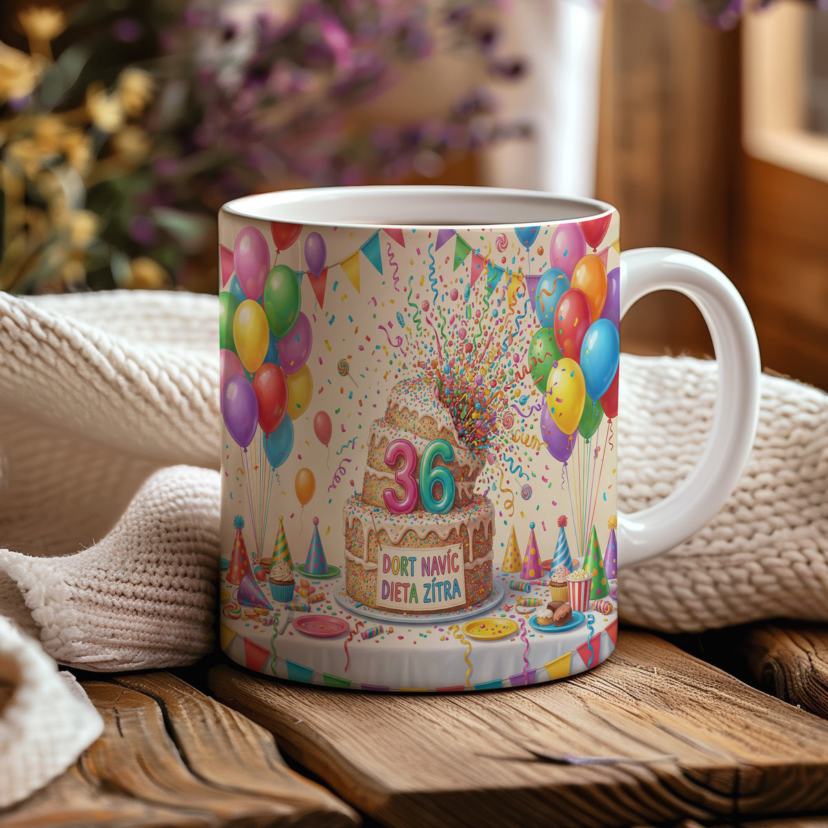 Narozeninový hrnek 36 let – DORT NAVÍC DIETA ZÍTRA