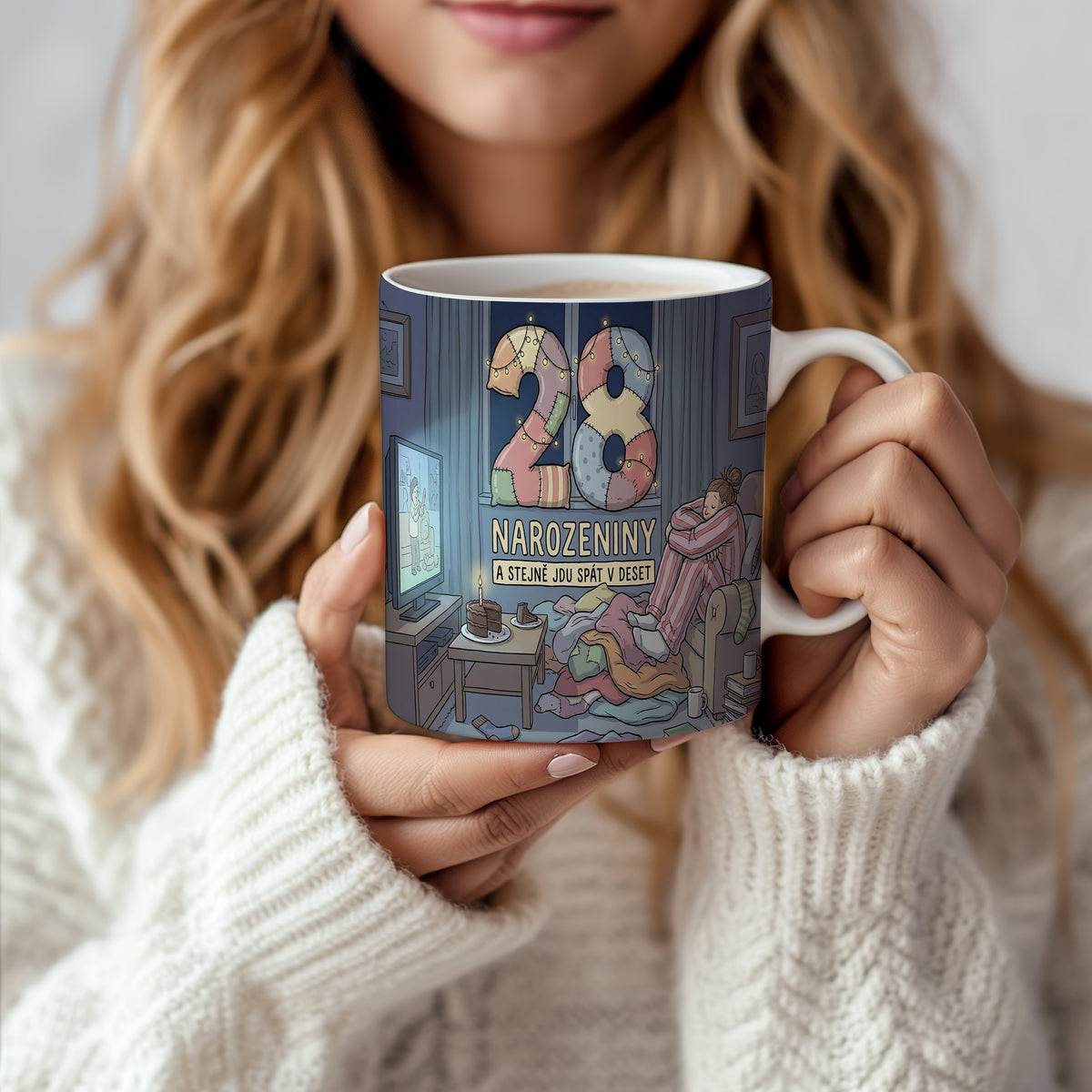 Narozeninový hrnek 28 let – A STEJNĚ JDU SPÁT V DESET