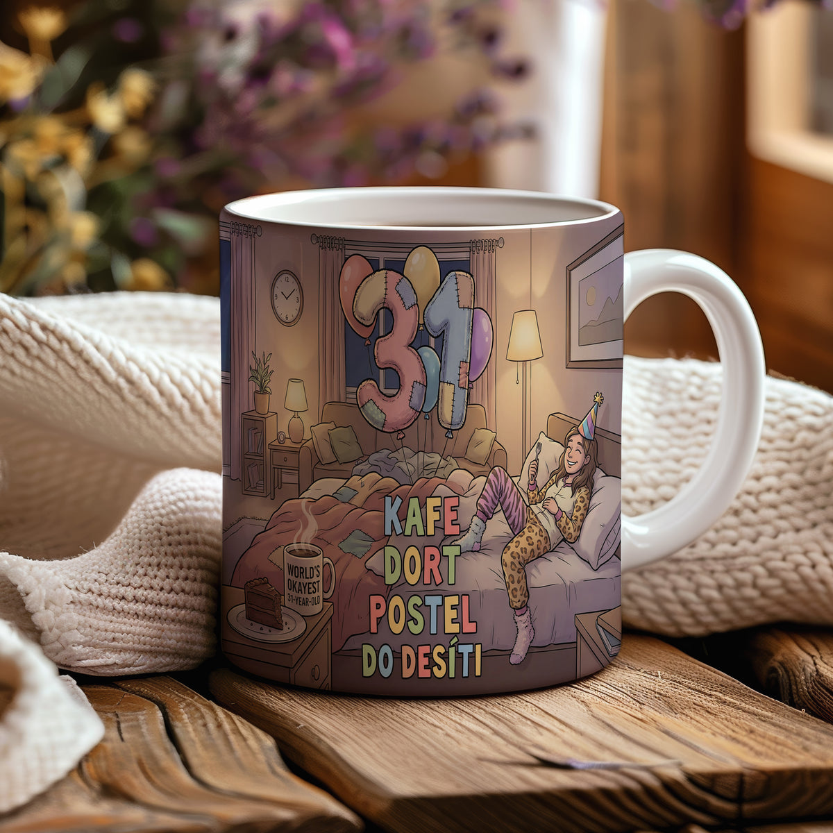 Narozeninový hrnek 31 let – KAFE DORT POSTEL DO DESÍTI