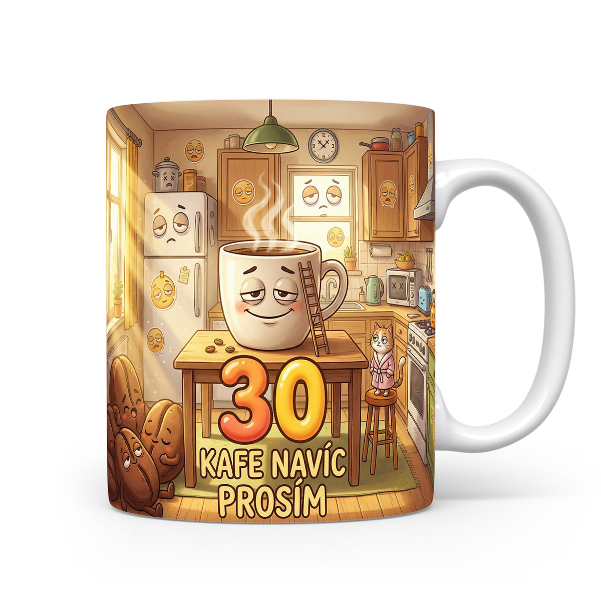Hrnček s nápisem 30 KAFE NAVÍC PROSÍM