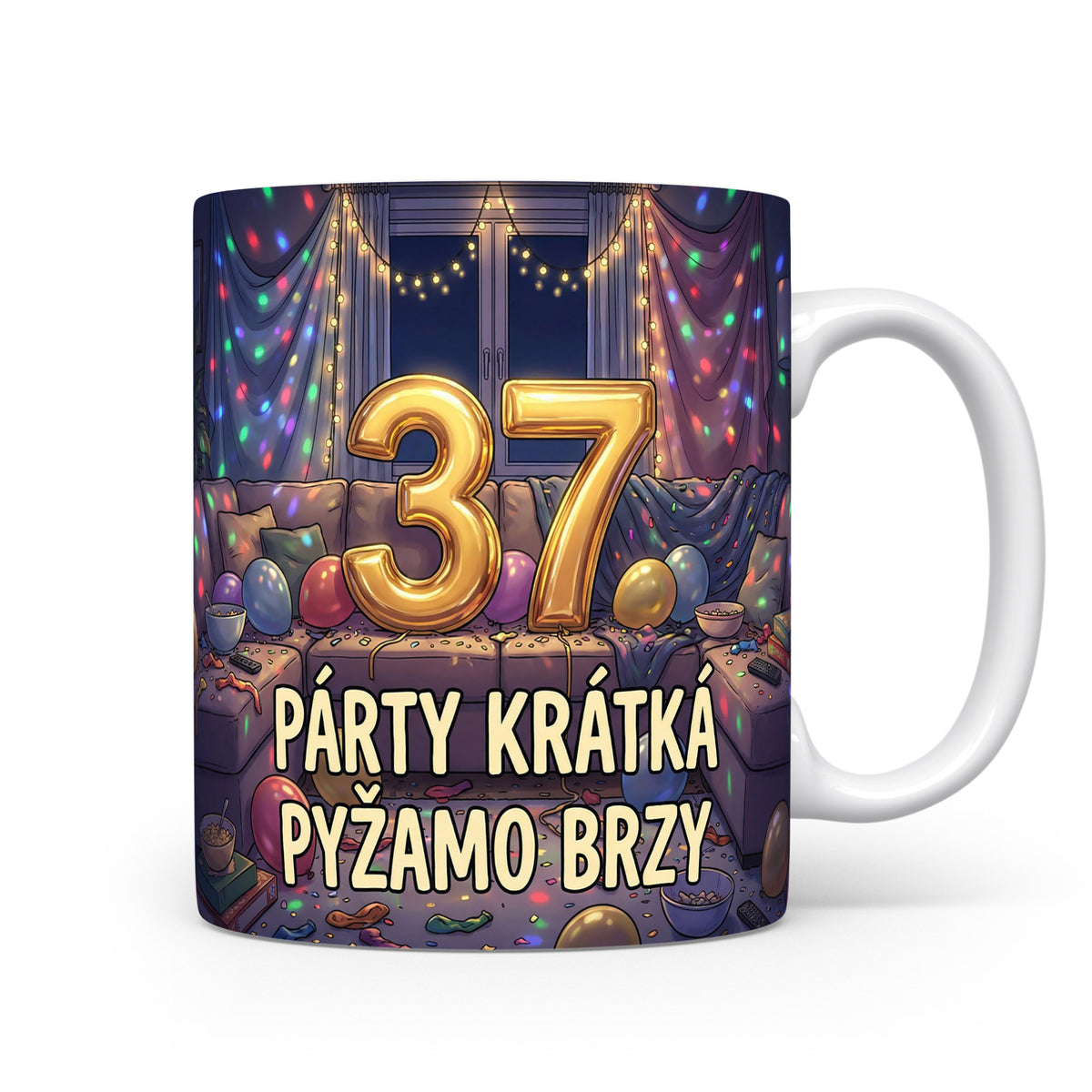 Narozeninový hrnek s číslem 37 a sloganem
