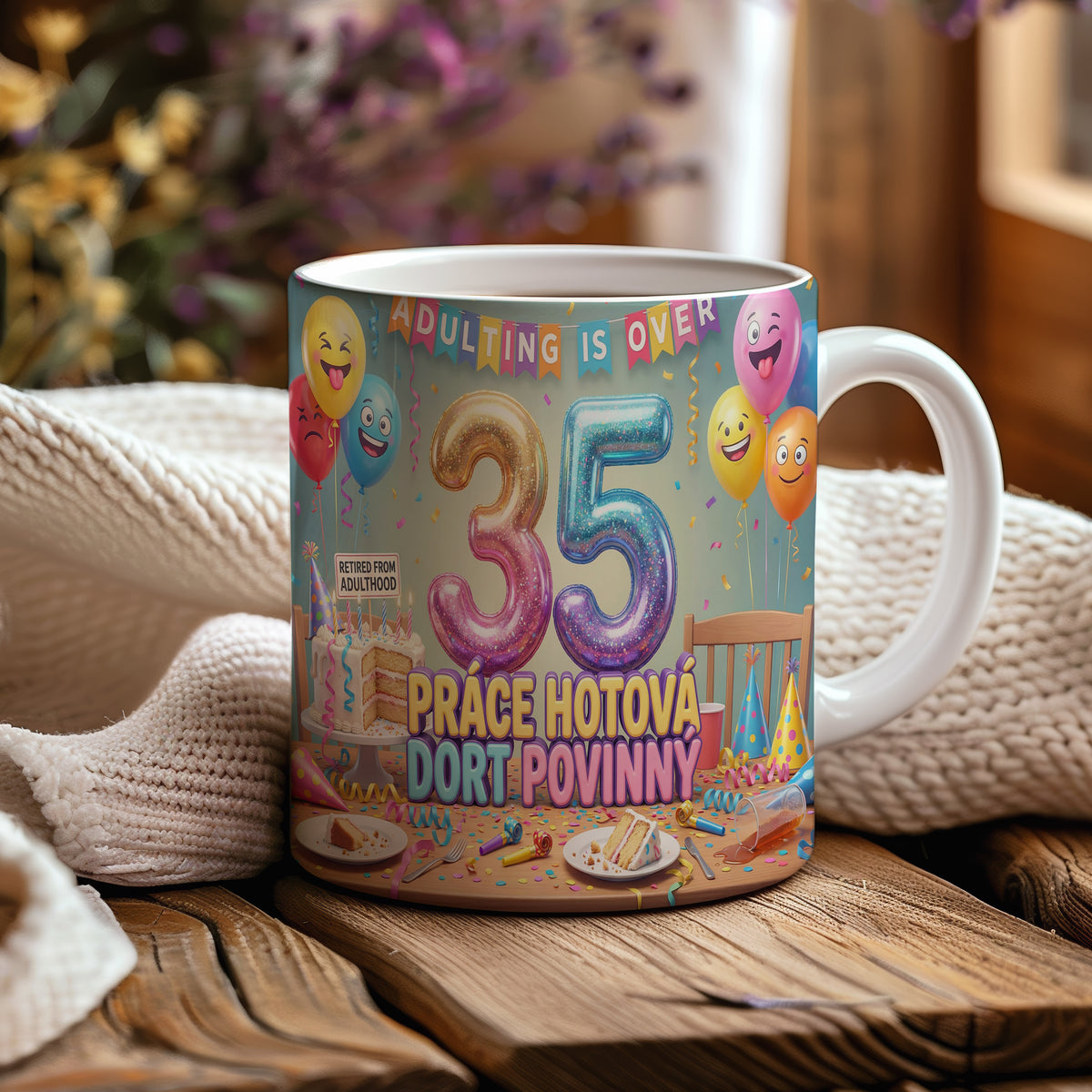 Narozeninový hrnek 35 let – PRÁCE HOTOVÁ DORT POVINNÝ
