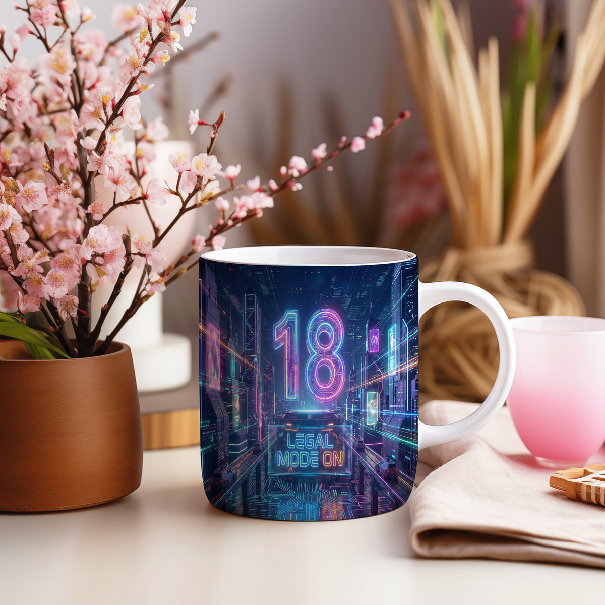 Narozeninový hrnek 18 let – LEGAL MODE ON