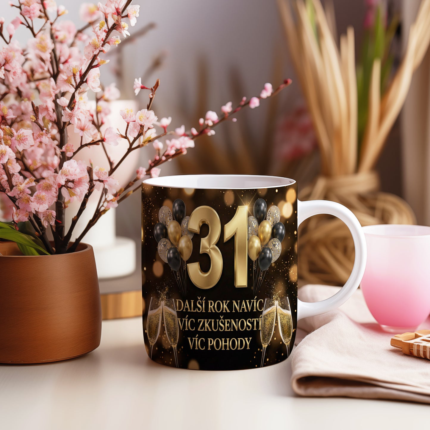 Narozeninový hrnek 31 let – DALŠÍ ROK NAVÍC VÍC ZKUŠENOSTÍ VÍC POHODY