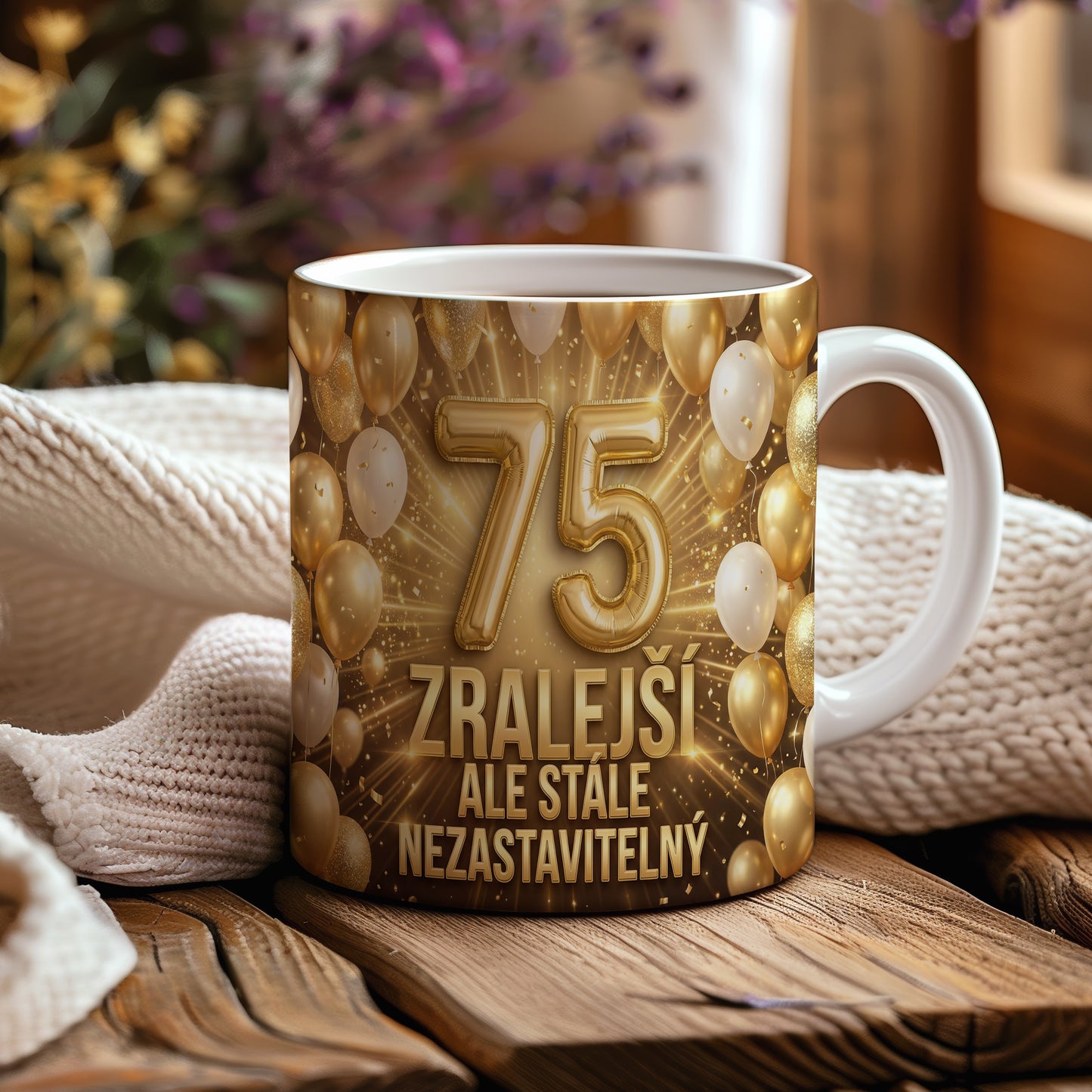Narozeninový hrnek 75 let – ZRALEJŠÍ ALE STÁLE NEZASTAVITELNÝ
