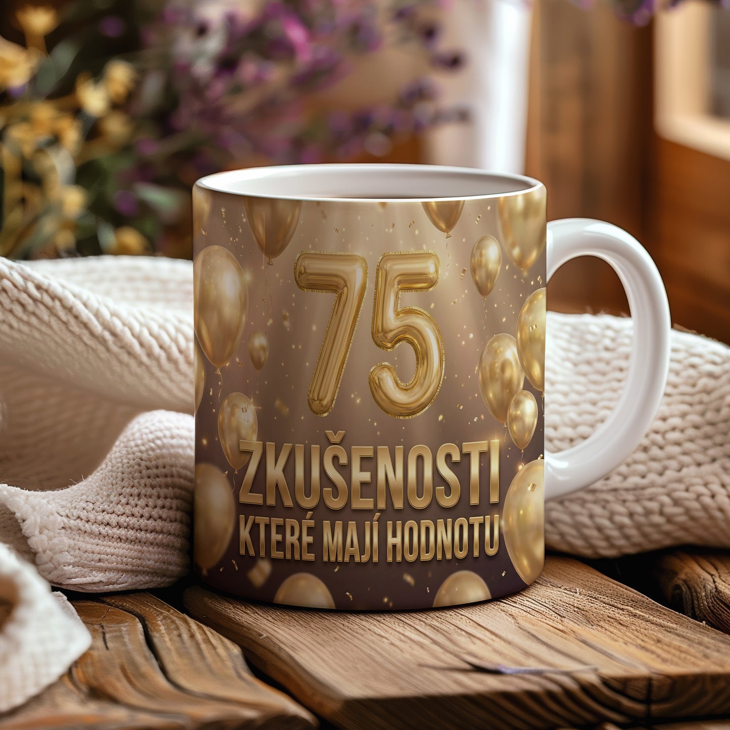 Narozeninový hrnek 75 let – ZKUŠENOSTI, KTERÉ MAJÍ HODNOTU