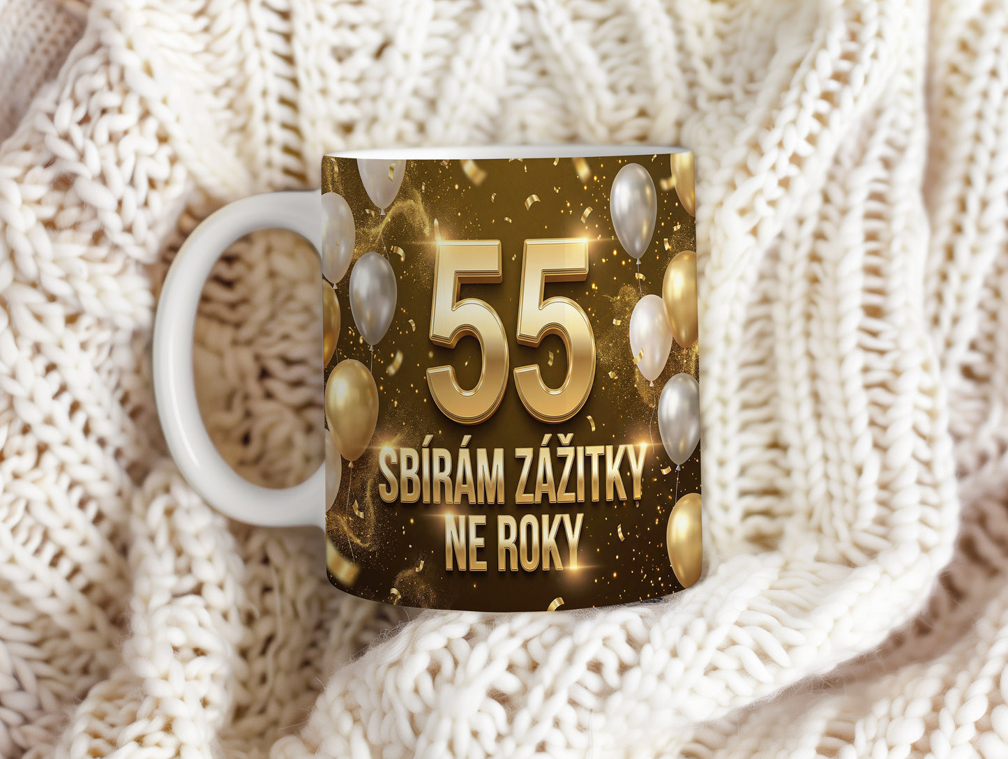 Narozeninový hrnek 55 let – SBÍRÁM ZÁŽITKY NE ROKY