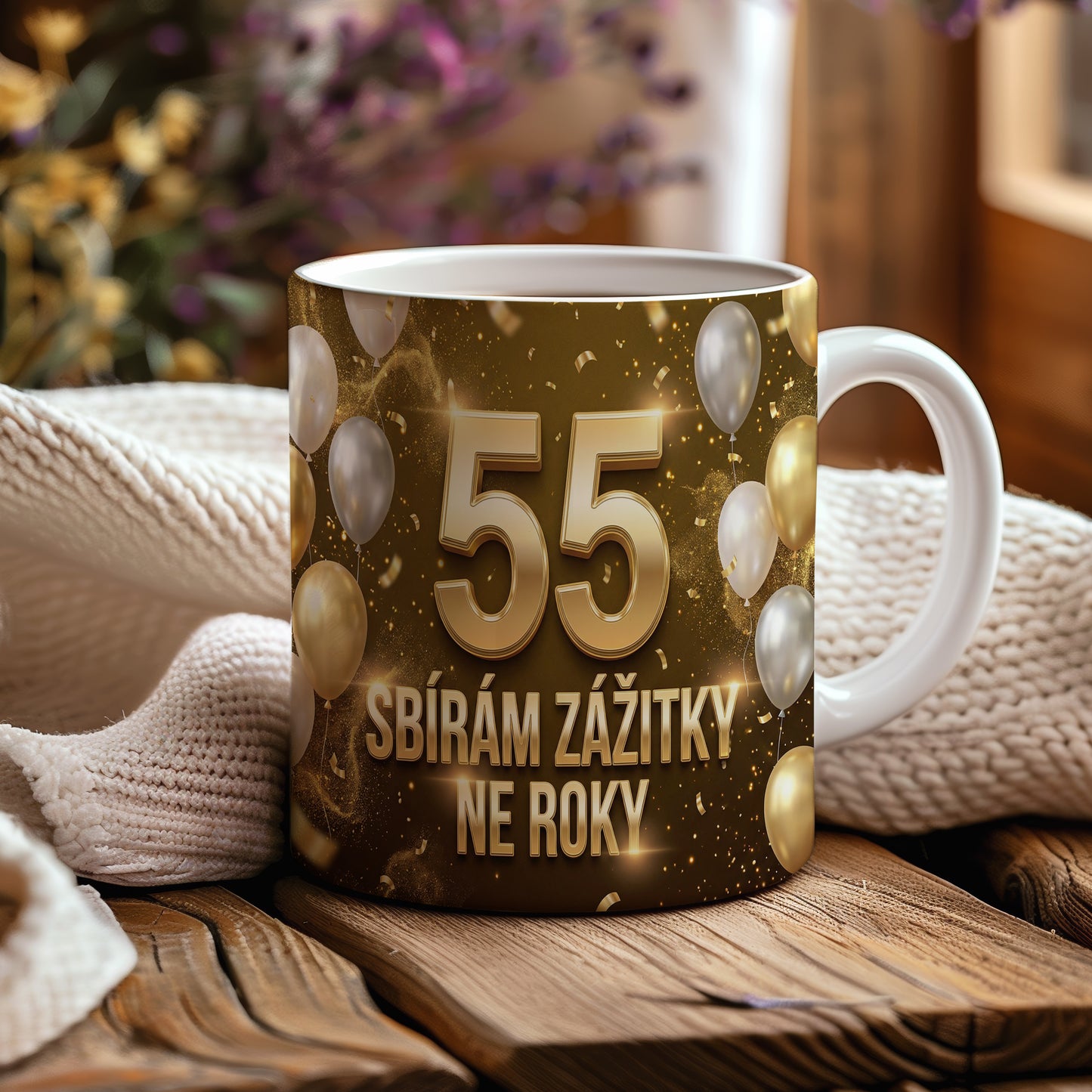 Narozeninový hrnek 55 let – SBÍRÁM ZÁŽITKY NE ROKY