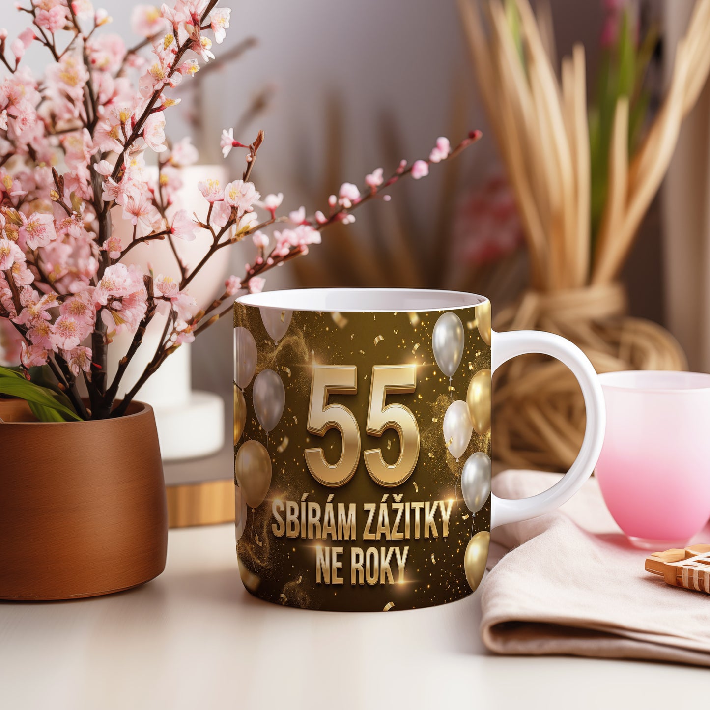 Narozeninový hrnek 55 let – SBÍRÁM ZÁŽITKY NE ROKY
