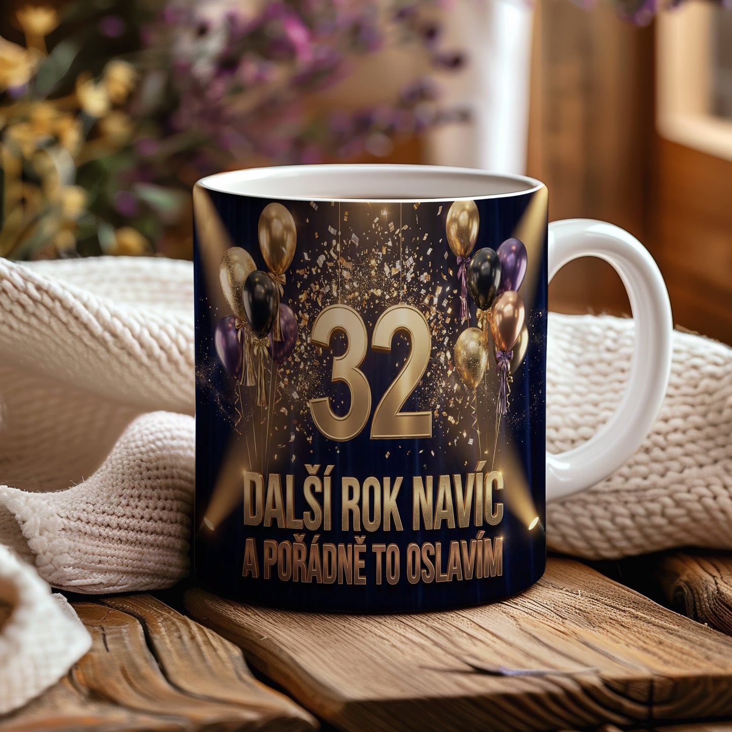 Narozeninový hrnek 32 let – DALŠÍ ROK NAVÍC A POŘÁDNĚ TO OSLAVÍM