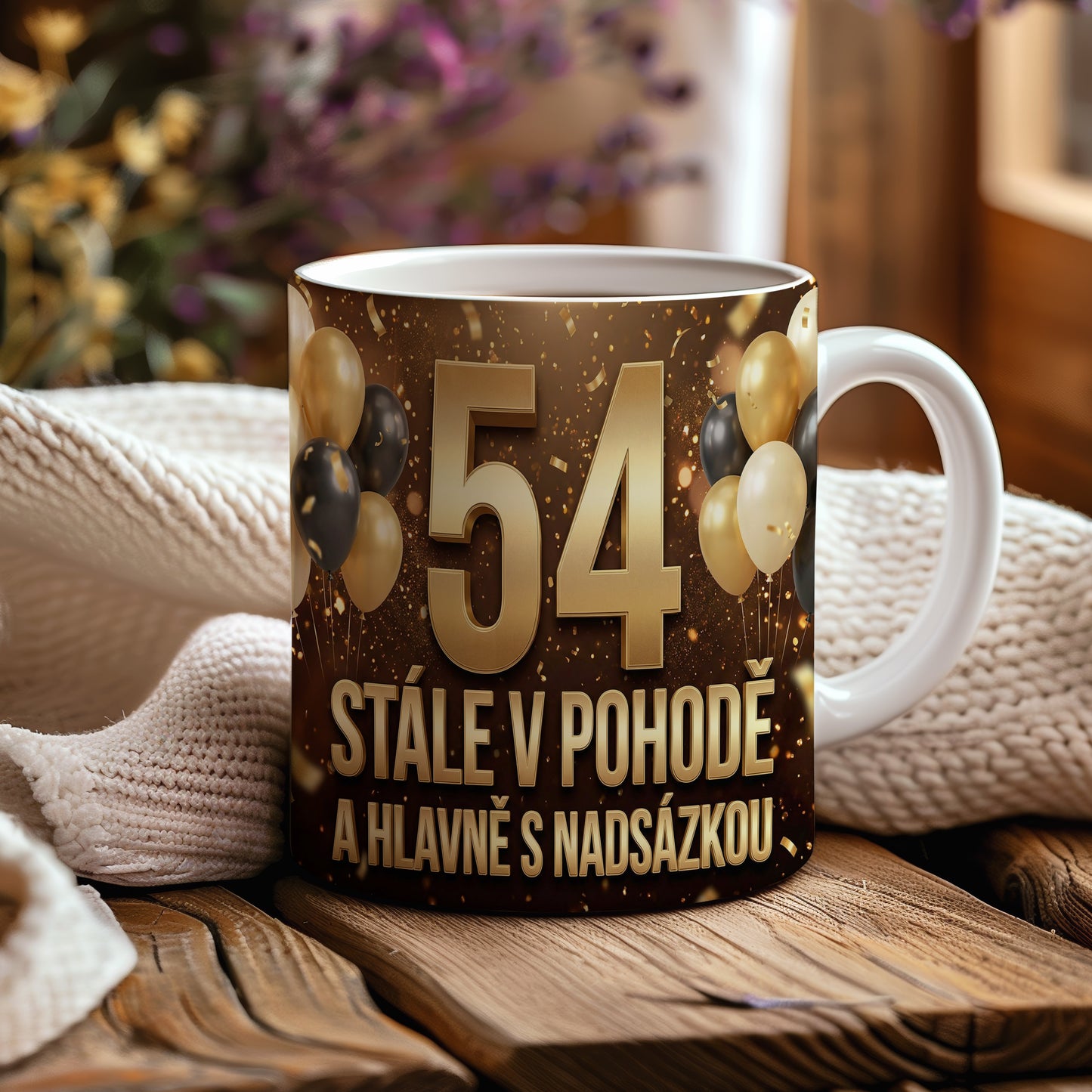 Narozeninový hrnek 54 let – STÁLE V POHODĚ A HLAVNĚ S NADSÁZKOU!