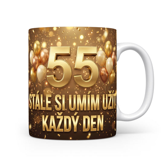 Narozeninový hrnek s věkem 55