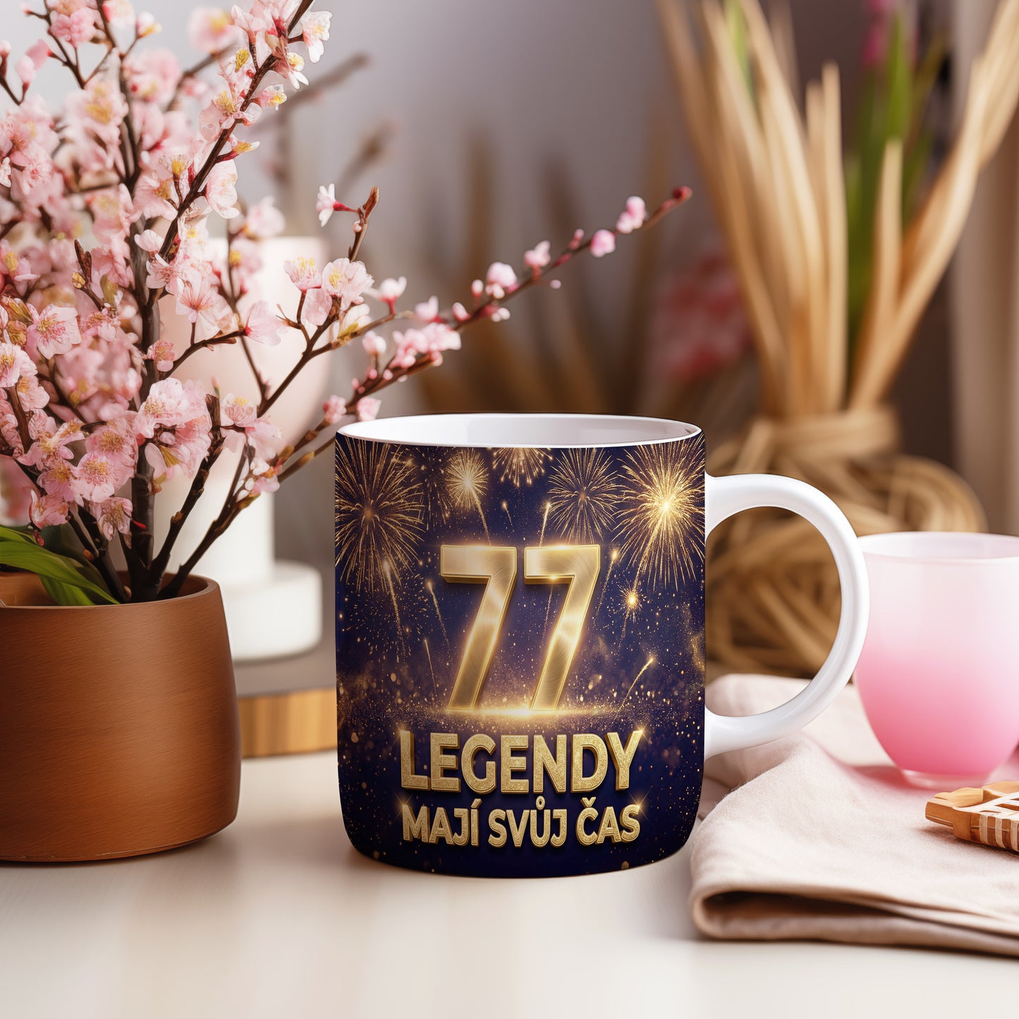 Narozeninový hrnek 77 let – LEGENDY MAJÍ SVŮJ ČAS