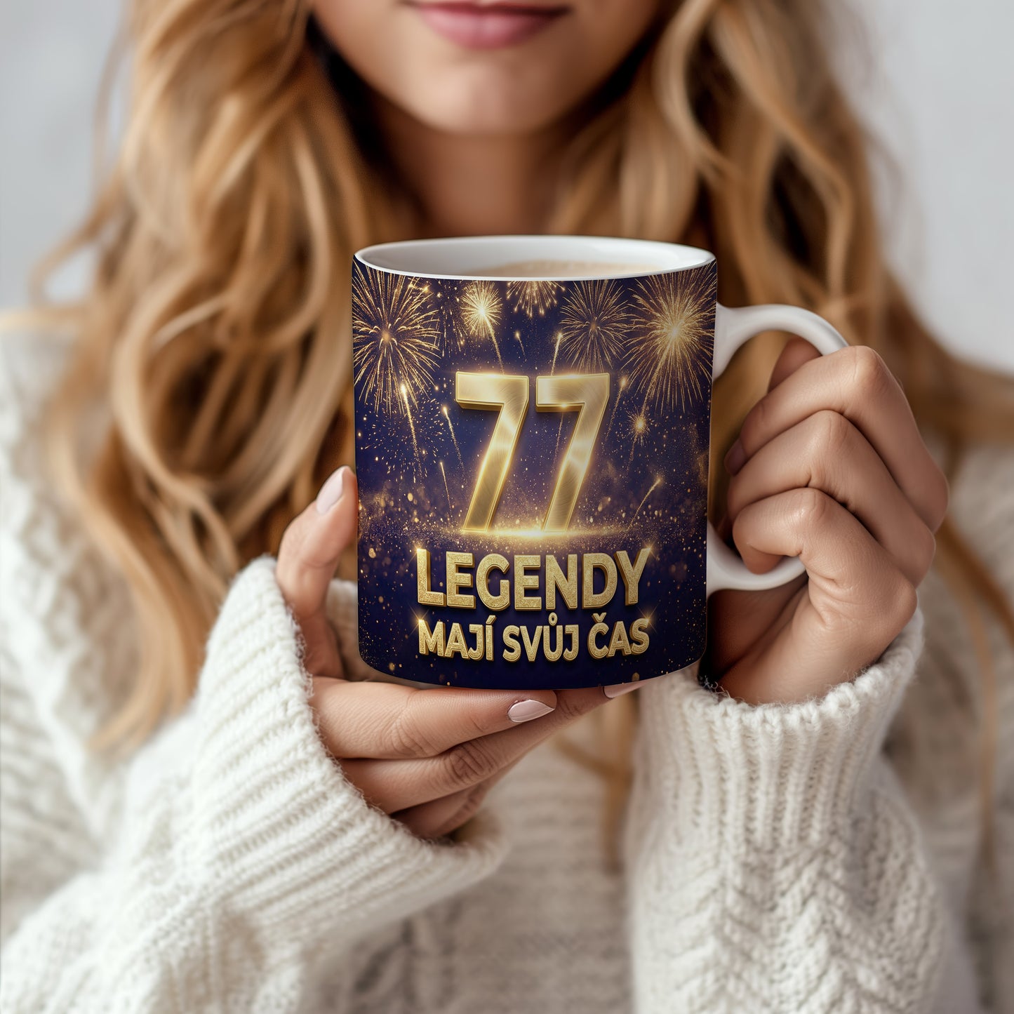 Narozeninový hrnek 77 let – LEGENDY MAJÍ SVŮJ ČAS