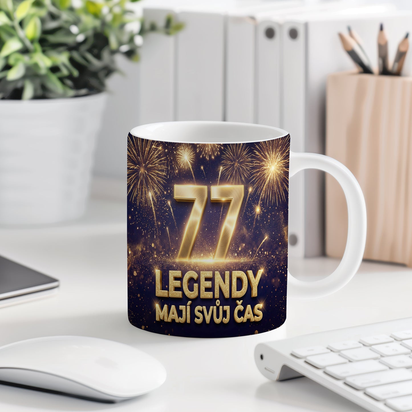 Narozeninový hrnek 77 let – LEGENDY MAJÍ SVŮJ ČAS