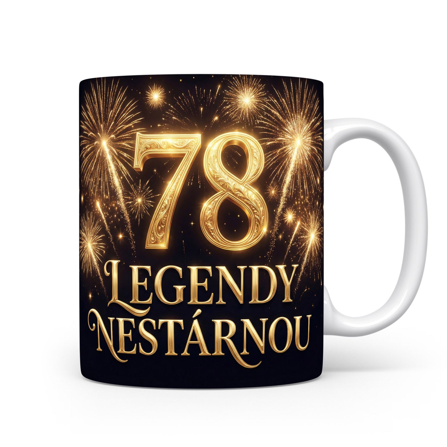 Narozeninový hrnek s číslem 78 a nápisem LEGENDY NESTÁRNOU