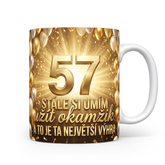 Narozeninový hrnek s věkem 57
