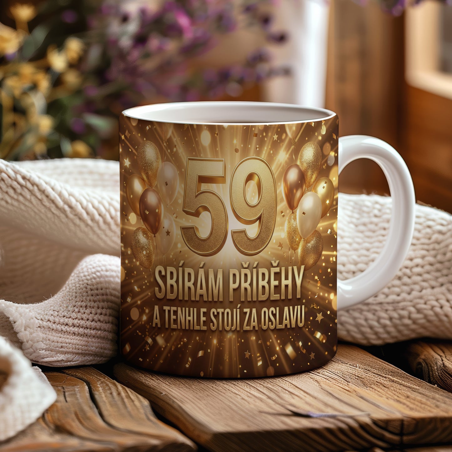 Narozeninový hrnek 59 let – SBÍRÁM PŘÍBĚHY A TENHLE STOJÍ ZA OSLAVU