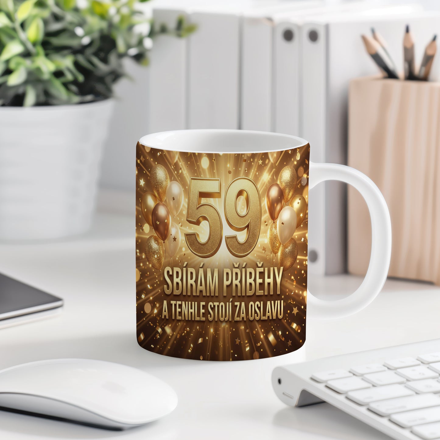 Narozeninový hrnek 59 let – SBÍRÁM PŘÍBĚHY A TENHLE STOJÍ ZA OSLAVU