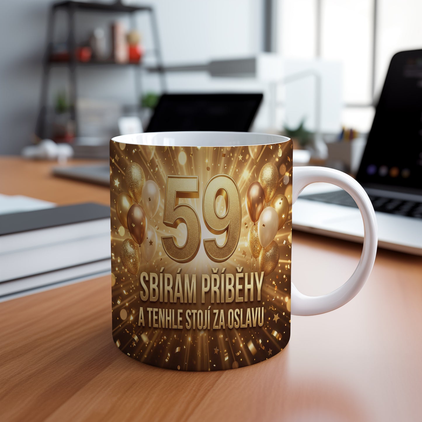 Narozeninový hrnek 59 let – SBÍRÁM PŘÍBĚHY A TENHLE STOJÍ ZA OSLAVU