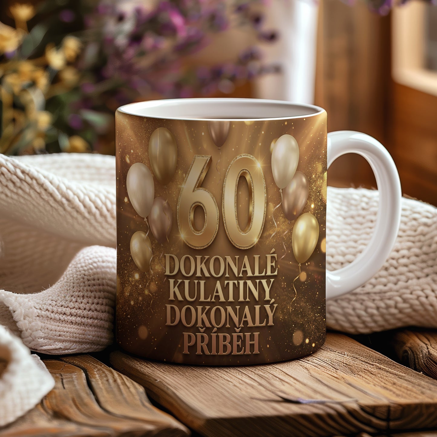Narozeninový hrnek 60 let – DOKONALÉ KULATINY DOKONALÝ PŘÍBĚH