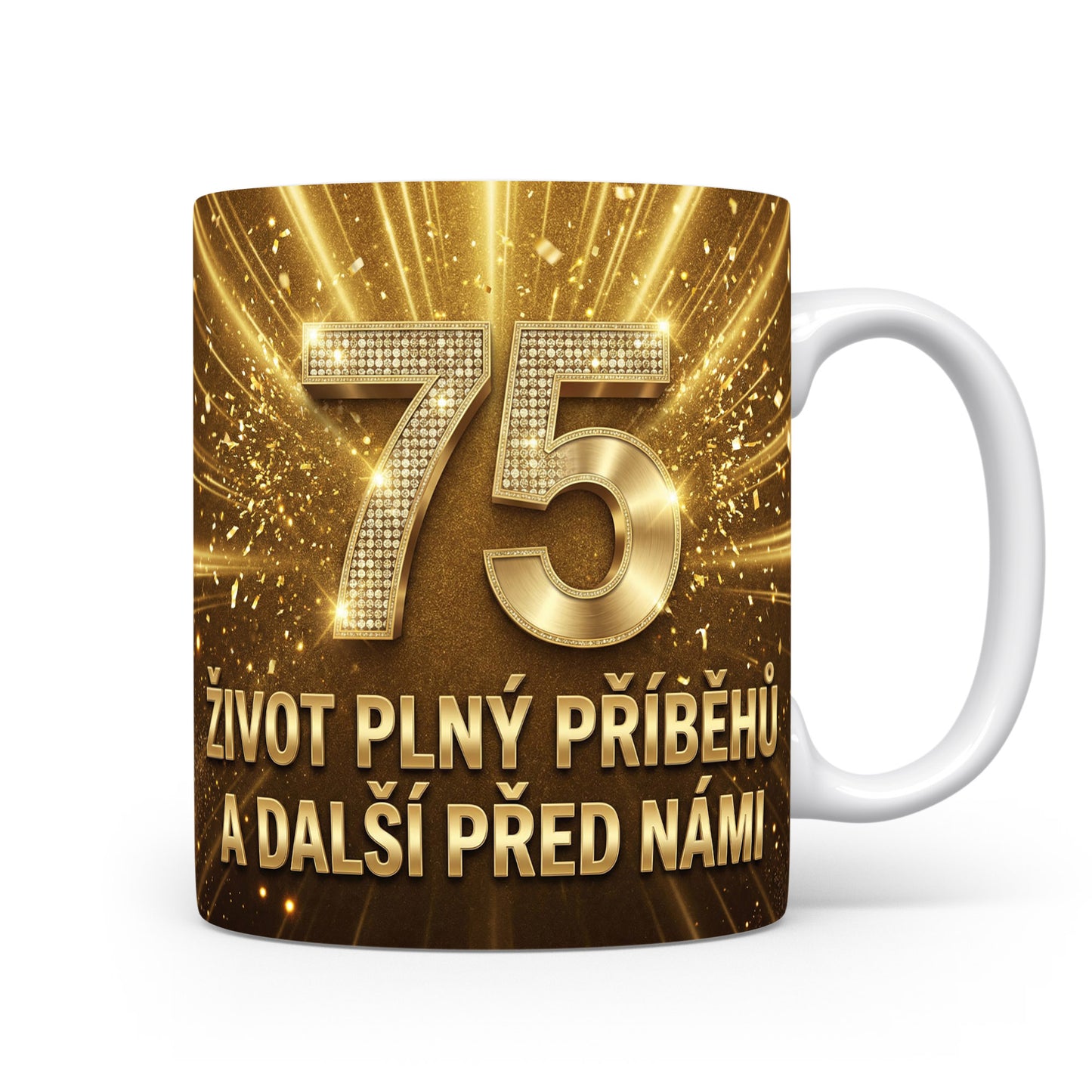 Hrnček s nápisem k 75. narozeninám