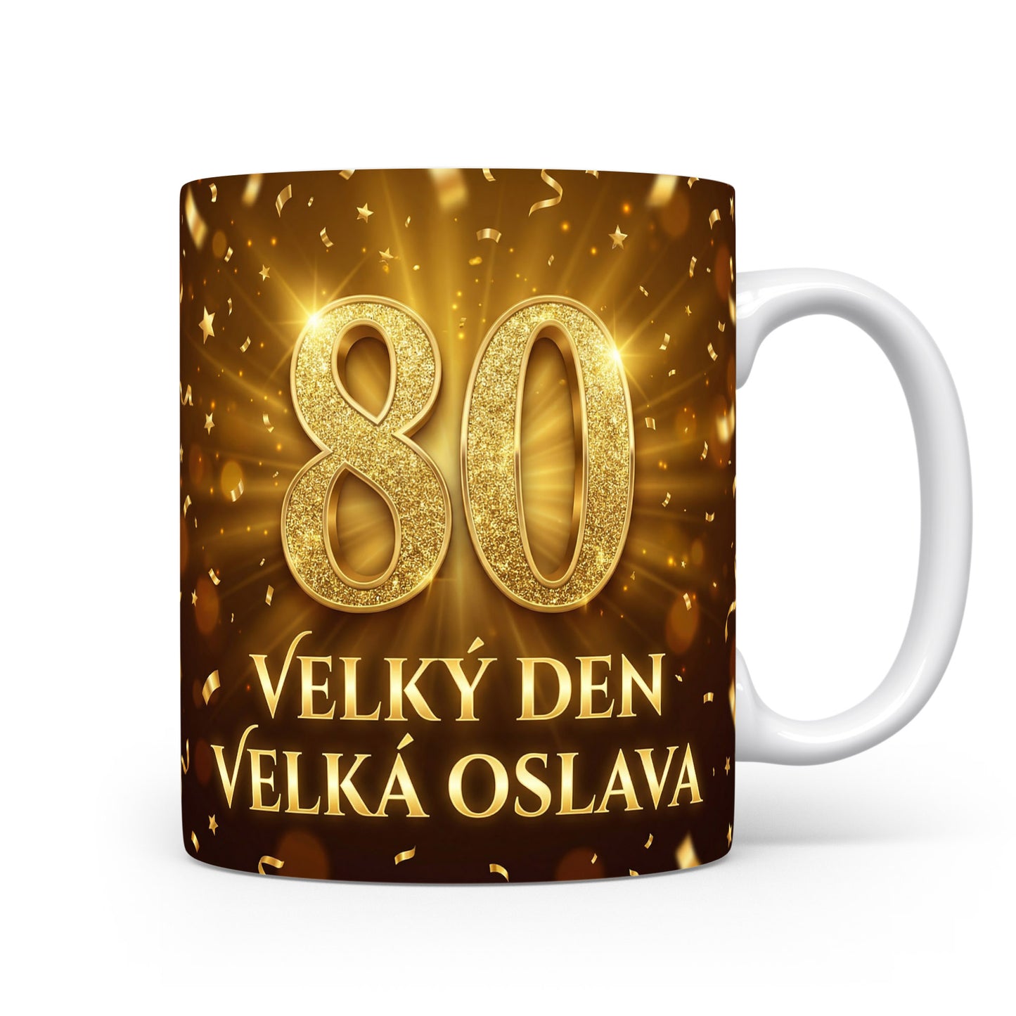 Hrnček s nápisem VELKÝ DEN VELKÁ OSLAVA