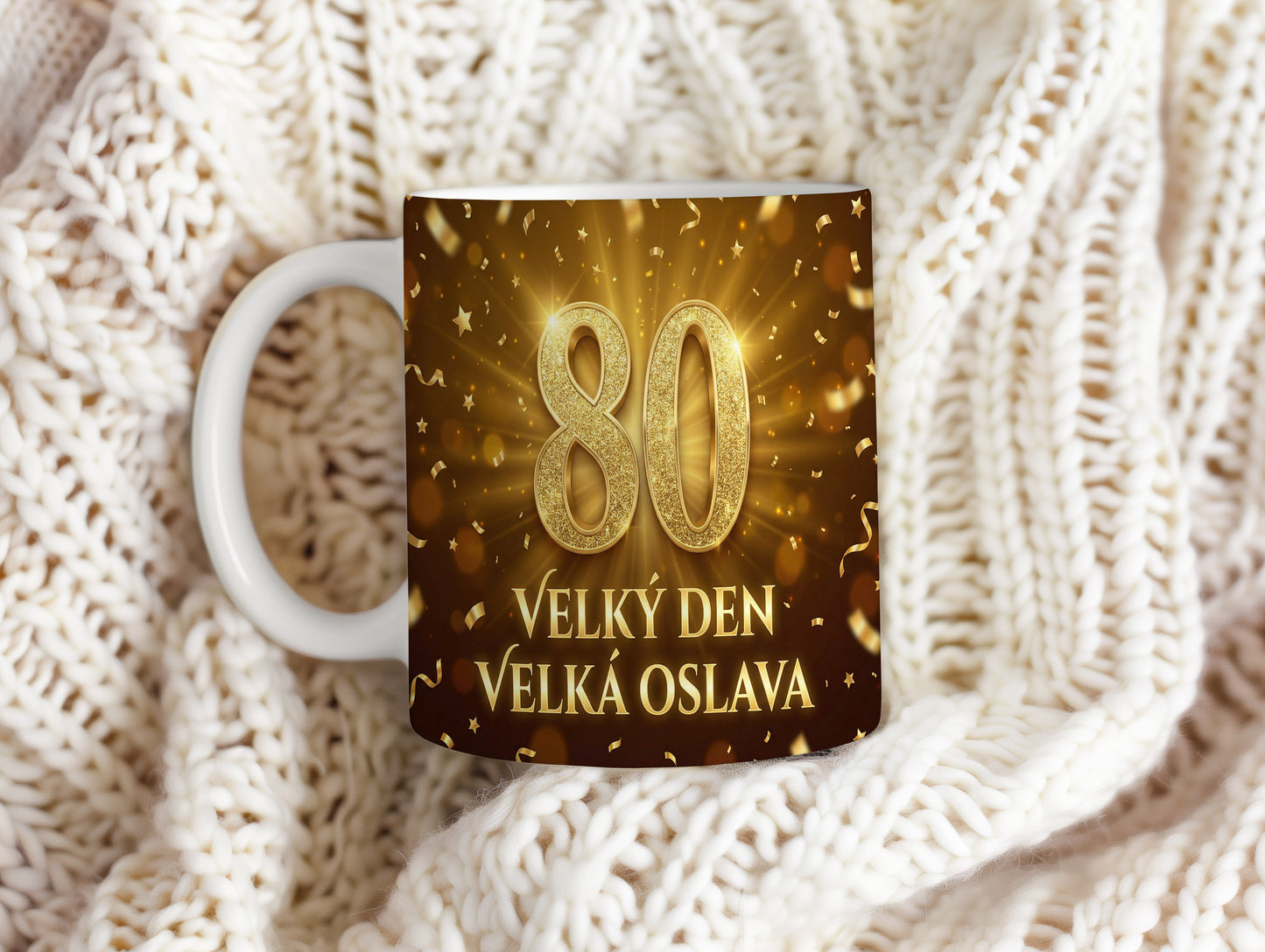 Narozeninový hrnek 80 let – VELKÝ DEN VELKÁ OSLAVA
