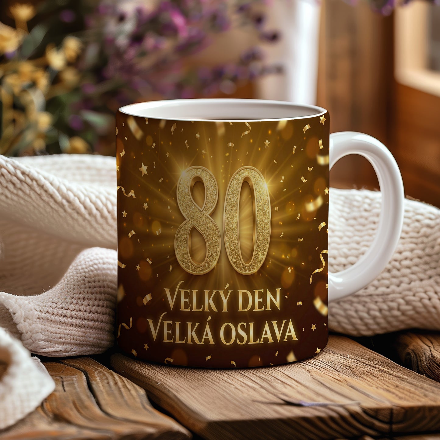 Narozeninový hrnek 80 let – VELKÝ DEN VELKÁ OSLAVA