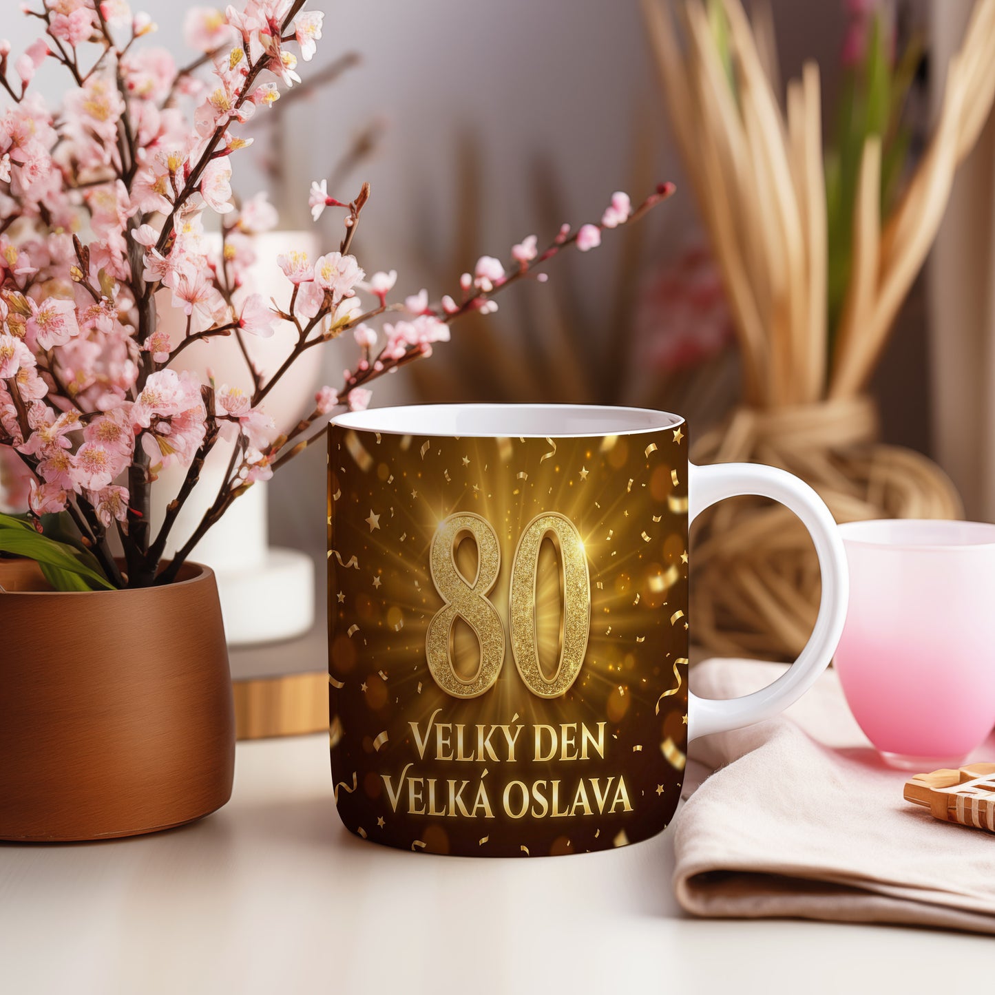 Narozeninový hrnek 80 let – VELKÝ DEN VELKÁ OSLAVA