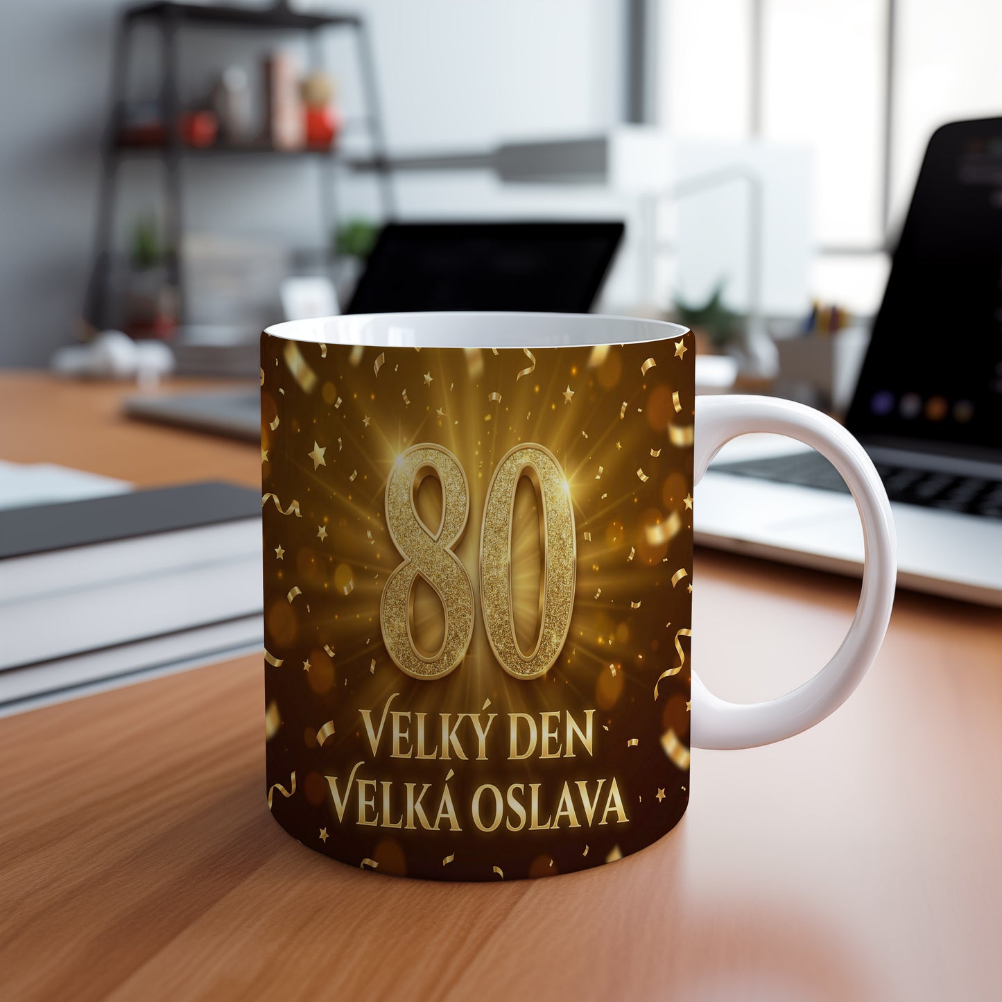 Narozeninový hrnek 80 let – VELKÝ DEN VELKÁ OSLAVA