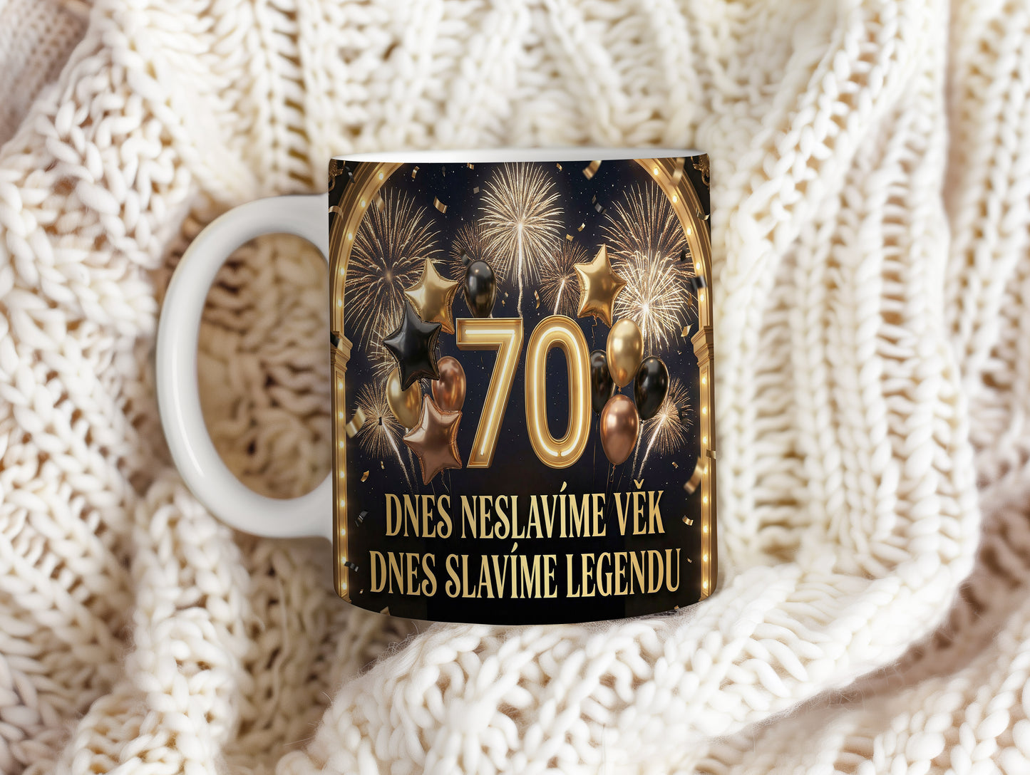 Narozeninový hrnek 70 let – DNES NESLAVÍME VĚK, DNES SLAVÍME LEGENDU