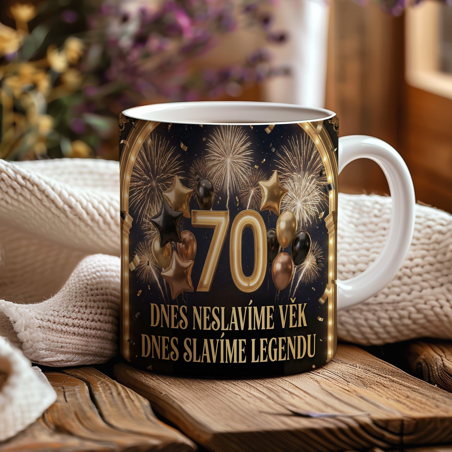 Narozeninový hrnek 70 let – DNES NESLAVÍME VĚK, DNES SLAVÍME LEGENDU