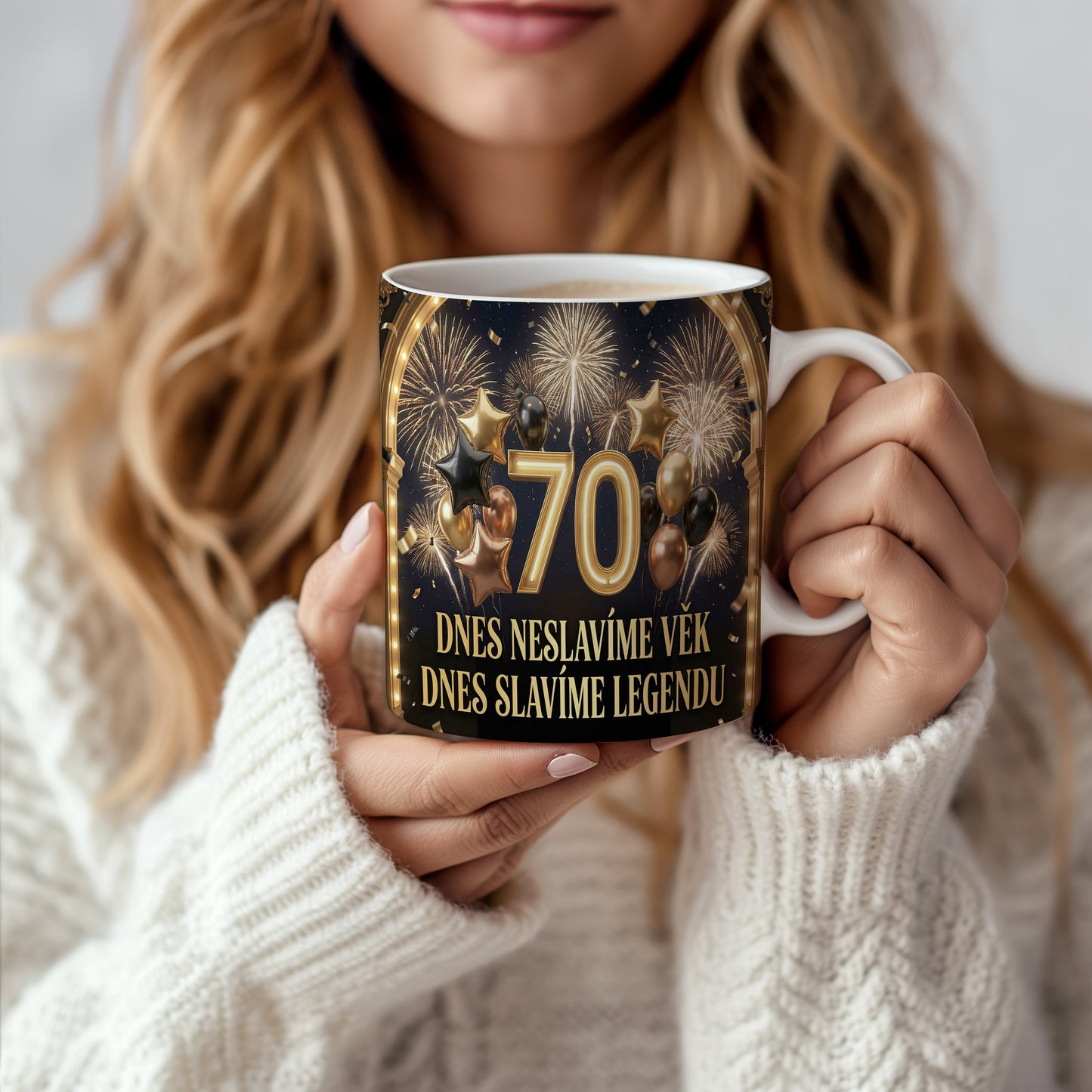 Narozeninový hrnek 70 let – DNES NESLAVÍME VĚK, DNES SLAVÍME LEGENDU