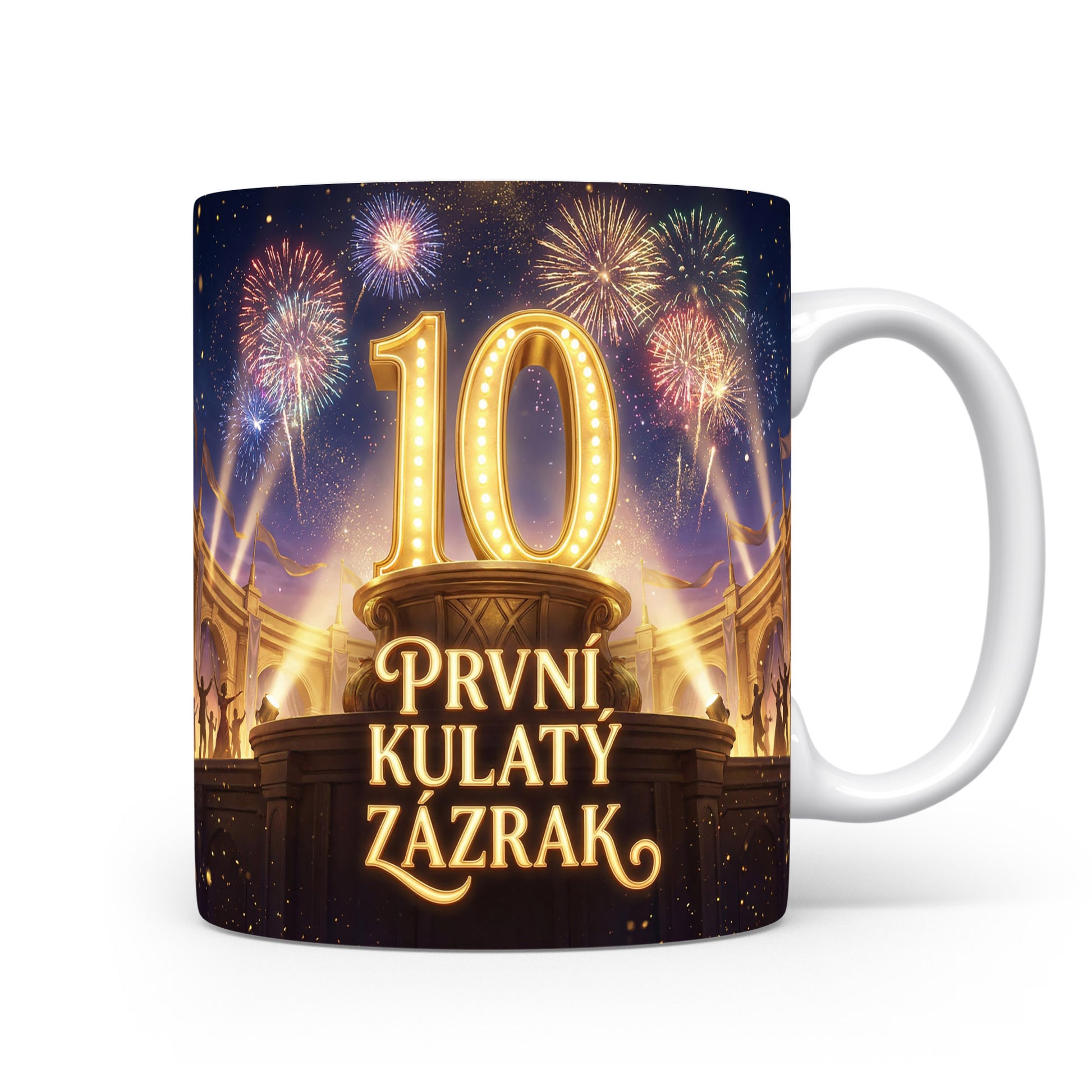 Hrnček s číslem 10 a nápisem První kulatý zázrak