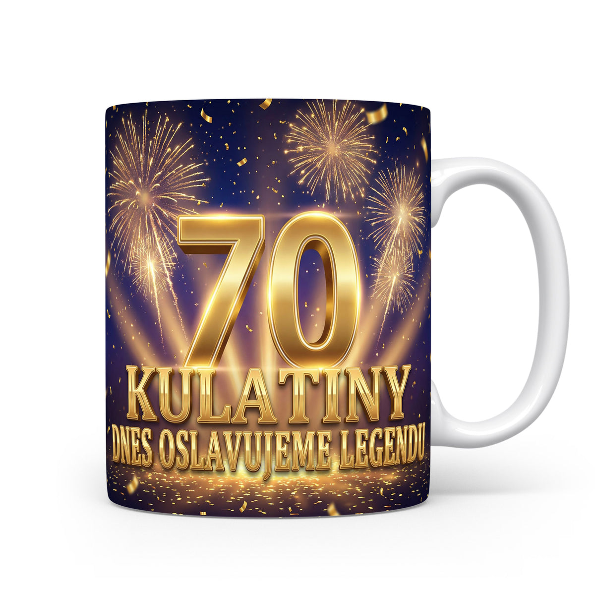 Hrnček s nápisem 70 kulatiny