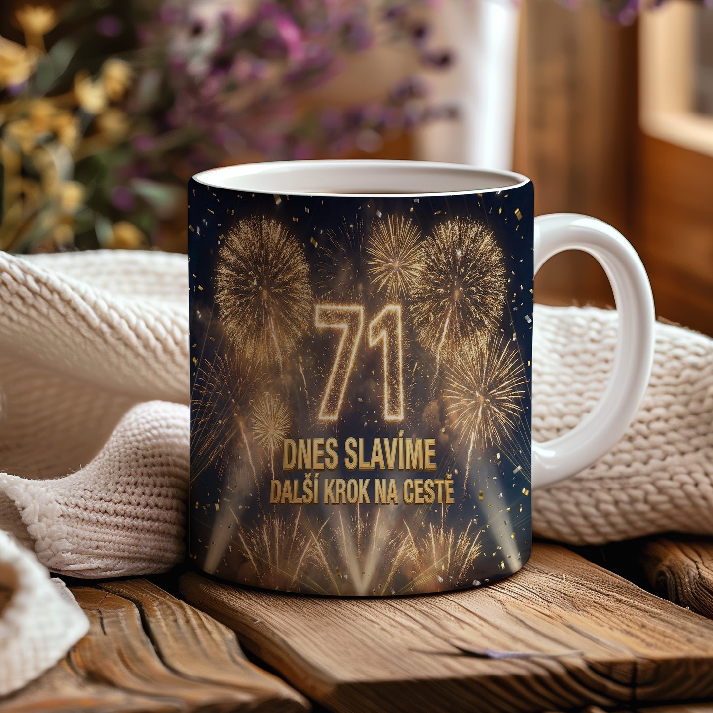 Narozeninový hrnek 71 let – DNES SLAVÍME DALŠÍ KROK NA CESTĚ