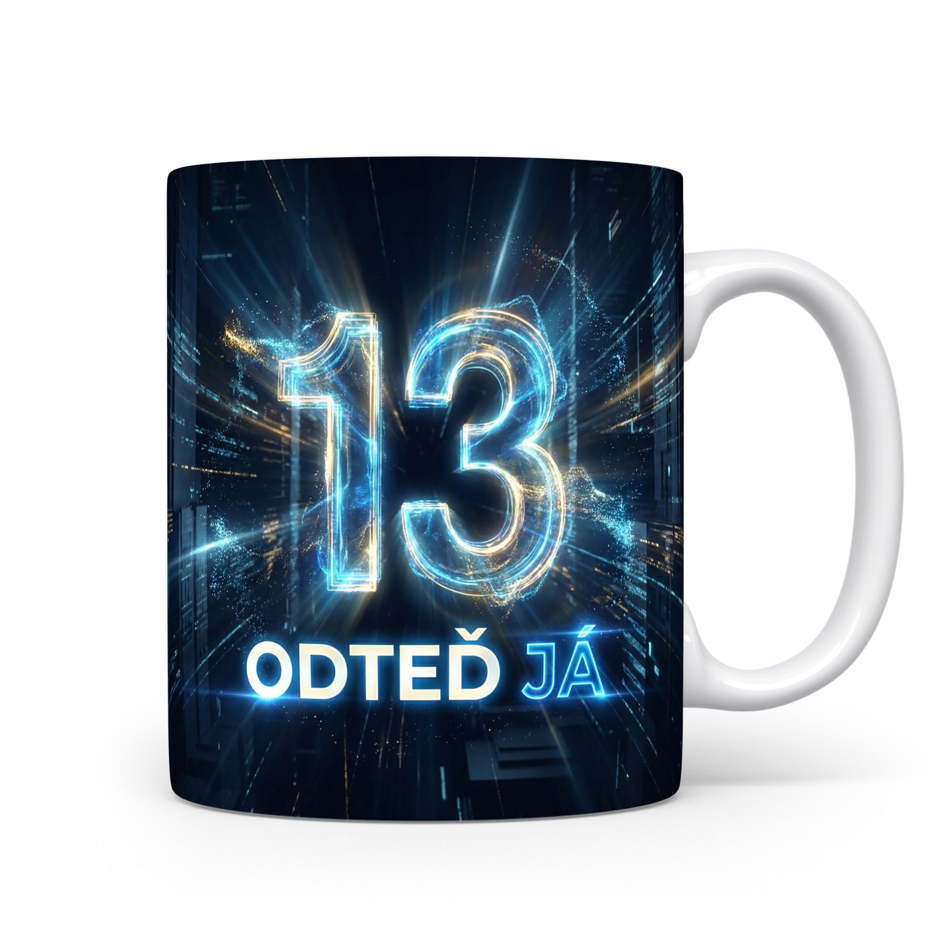 Narozeninový hrnek s číslem 13 a sloganem ODTEĎ JÁ