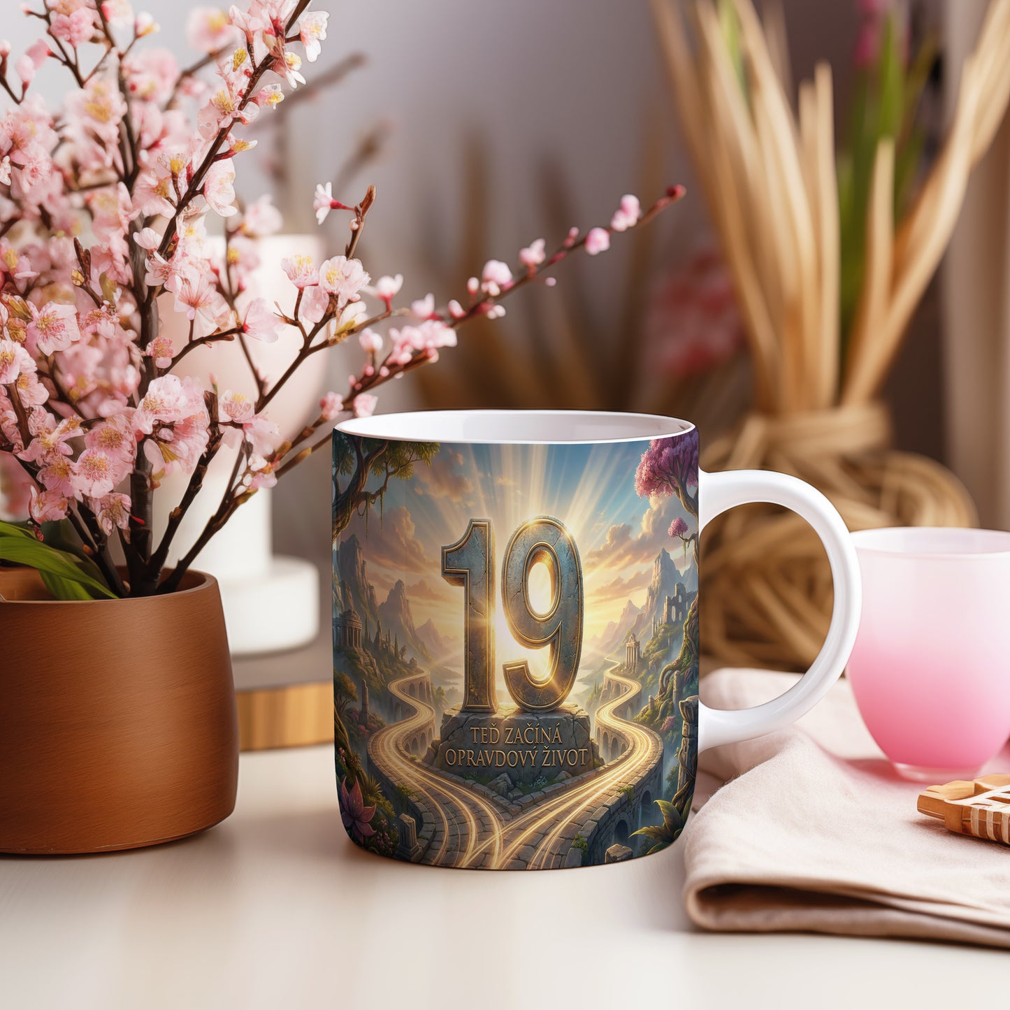 Narozeninový hrnek 19 let – TEĎ ZAČÍNÁ OPRAVDOVÝ ŽIVOT