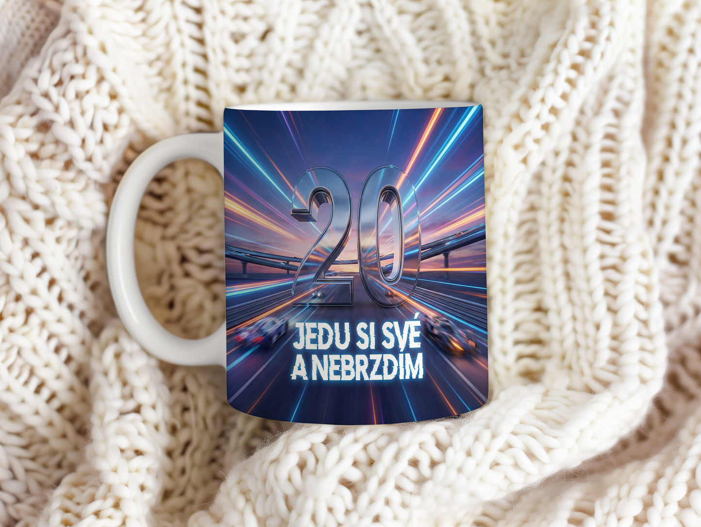 Narozeninový hrnek 20 let – JEDU SI SVÉ A NEBRZDÍM