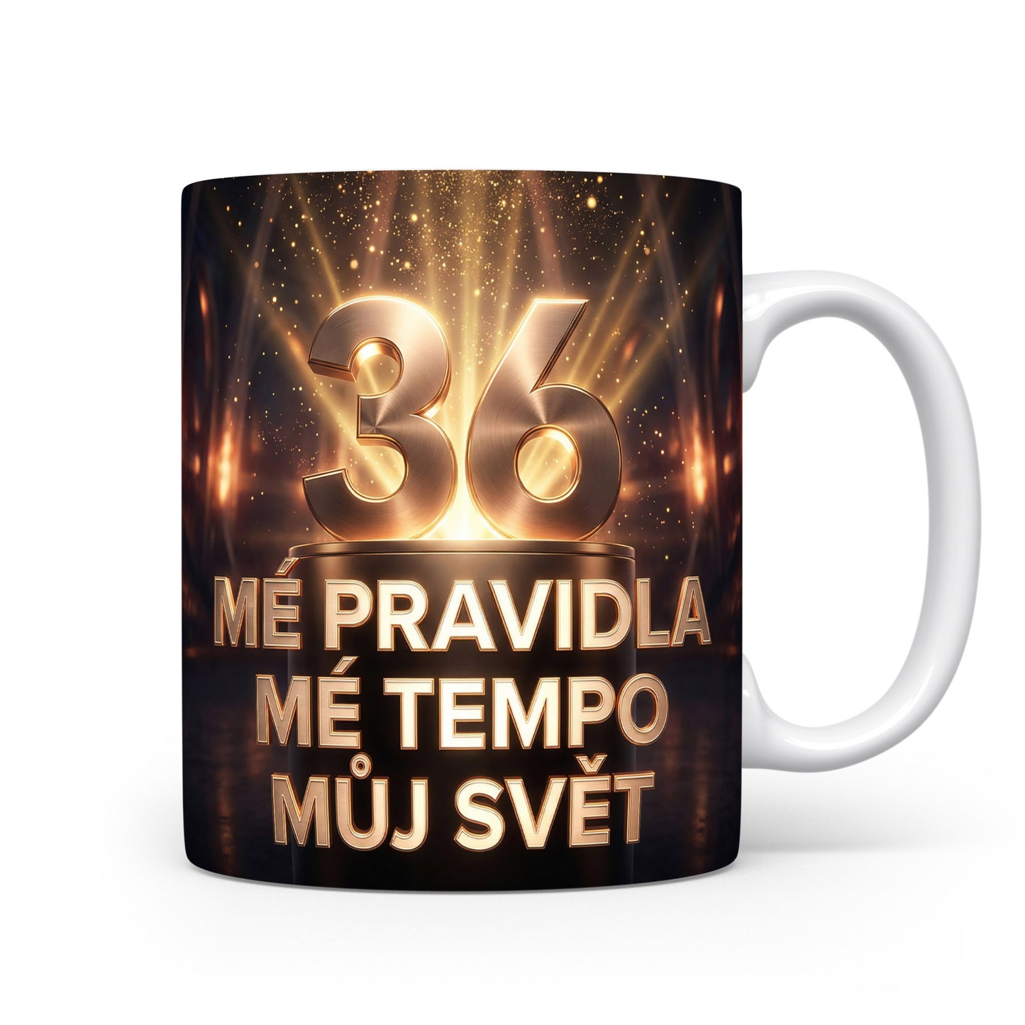 Narozeninový hrnek s číslem 36 a nápisem.
