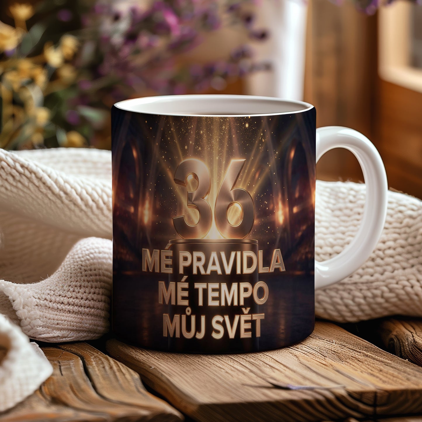 Narozeninový hrnek 36 let – MÉ PRAVIDLA MÉ TEMPO MŮJ SVĚT