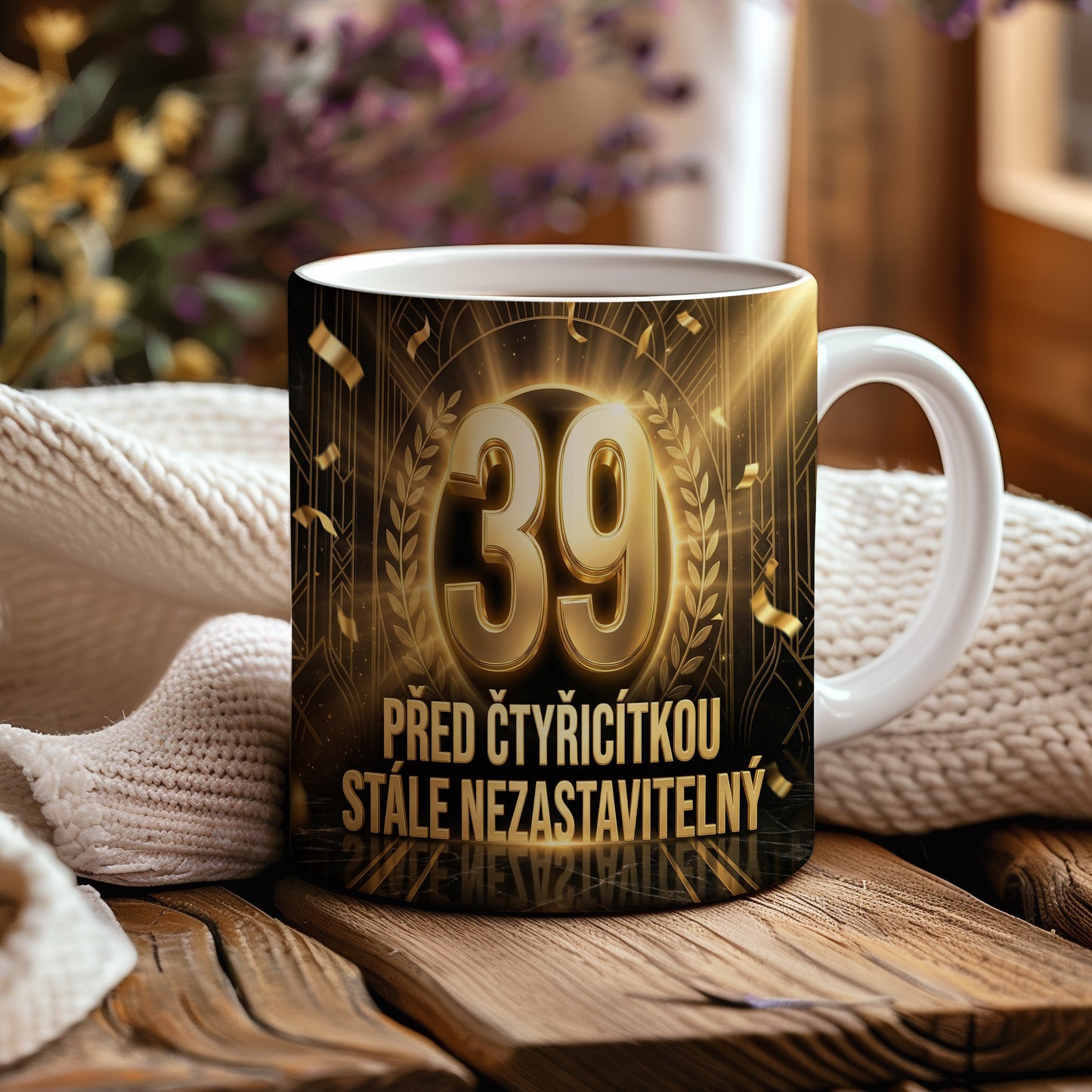 Narozeninový hrnek 39 let – PŘED ČTYŘICÍTKOU STÁLE NEZASTAVITELNÝ
